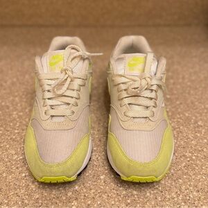 Nike Women's Air Max 1- Color: White/Sea Glass/Black/Volt